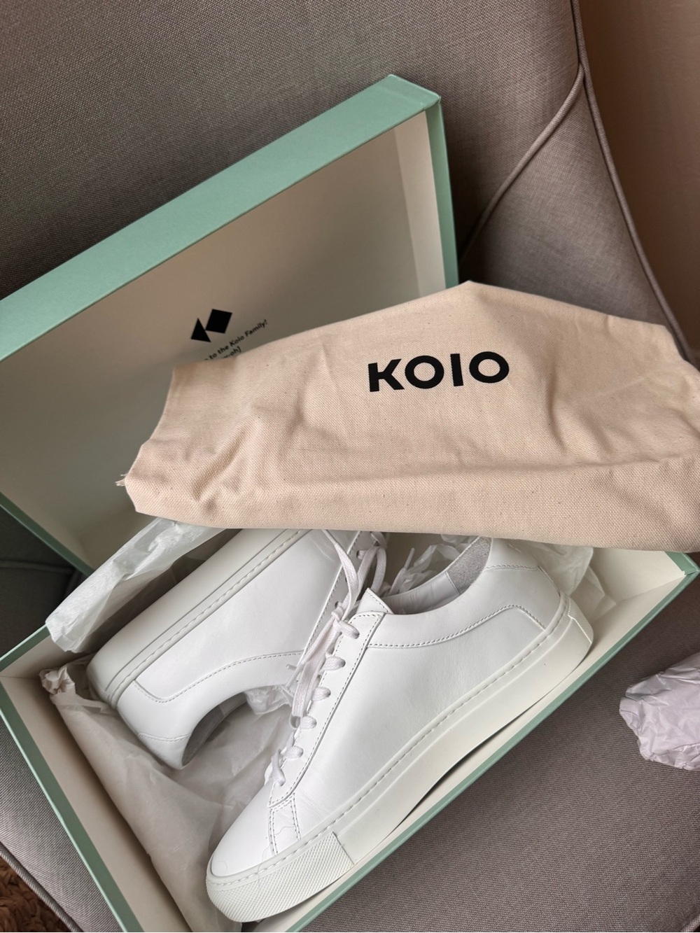 NIB KOIO Capri Triple White Sneakers Sz 36/6 - Picture 6 of 9